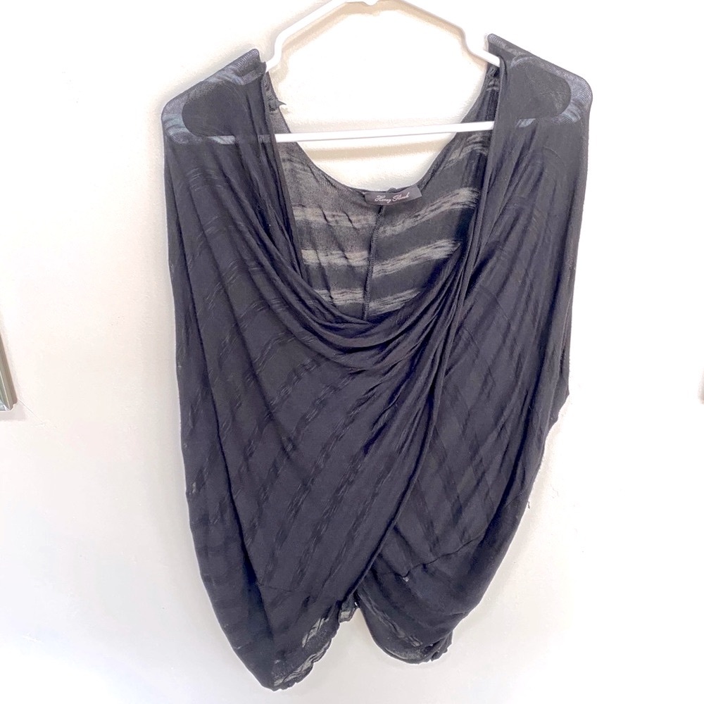 Black Draped Sweater. Size One Size